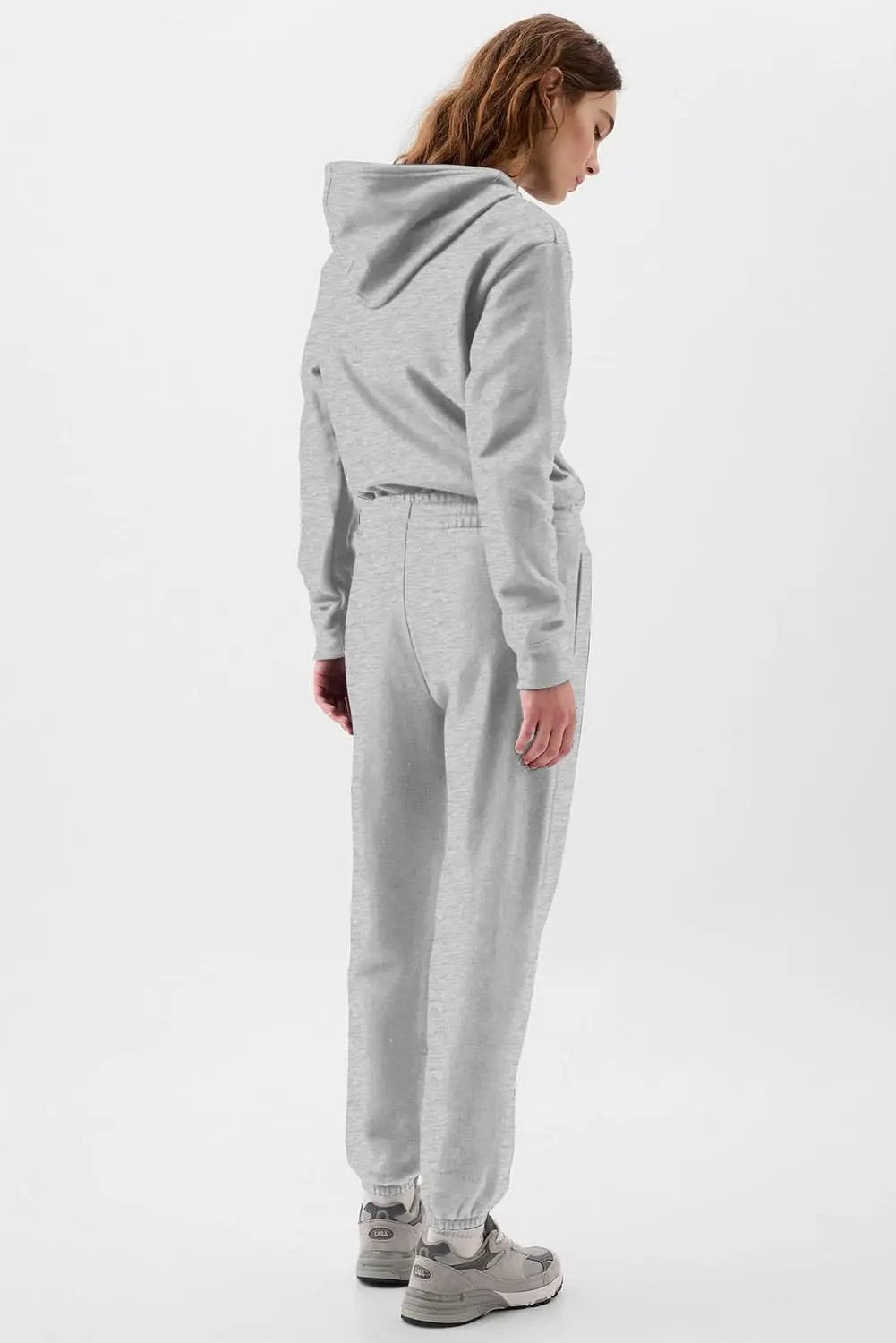 Light grey fleece-lined joggers - Love Salve